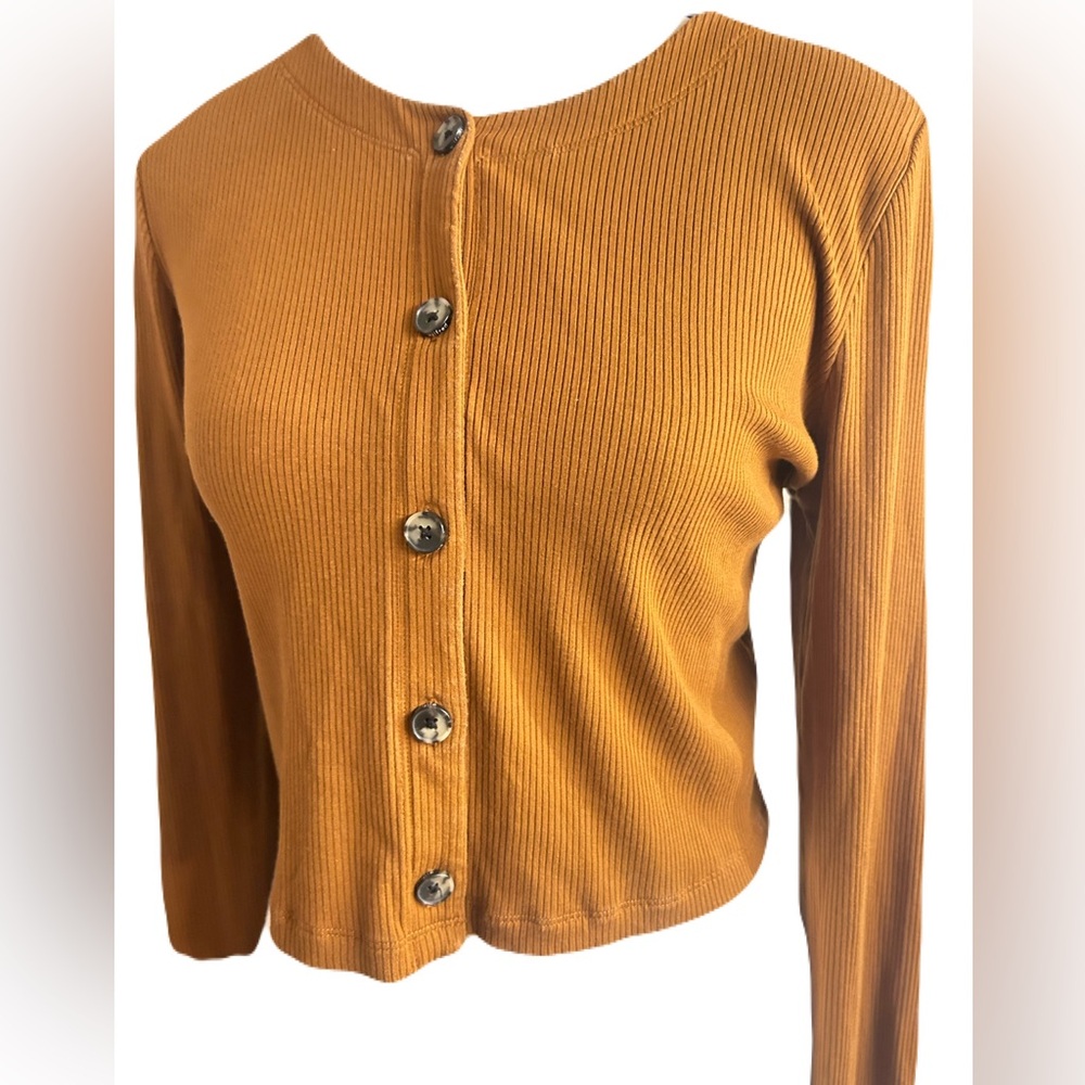ARITZIA Wilfred Neptune Long sleeve Top Cardigan Rich Chestnut Large - Picture 11 of 11